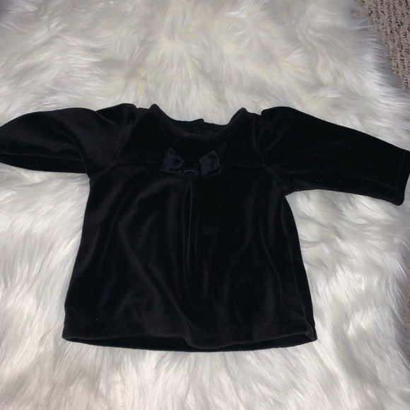 Carter’s Velvet Bow Long Sleeve Top - Picture 1 of 3